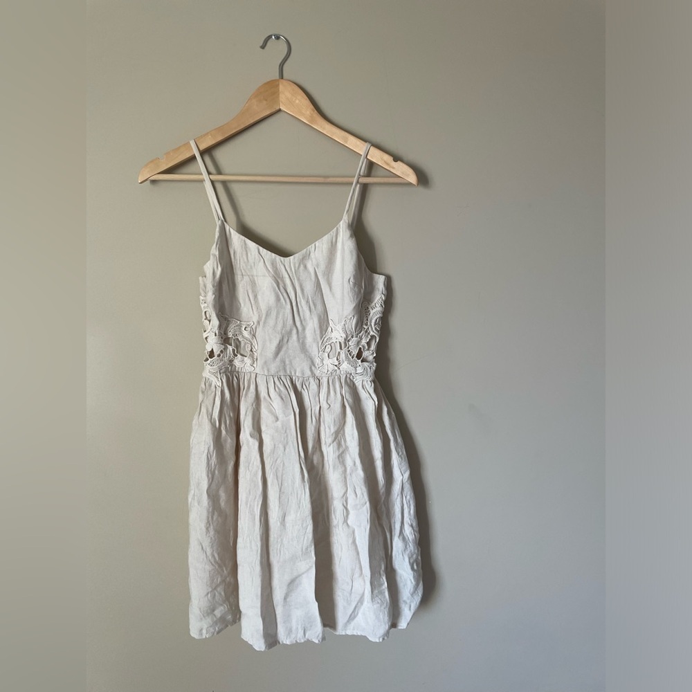 Forever 21 cottagecore Cream neutral flowy sundress size small